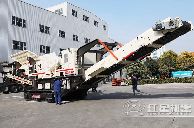 紅星履帶式大型移動破碎站出廠驗(yàn)貨 紅星履帶式大型移動破碎站出廠驗(yàn)貨